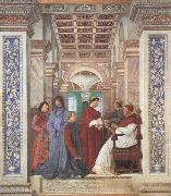 Melozzo da Forli Pope Sixtus IV appoints Platina as Prefect of the Vatican Library (mk45) USA oil painting artist
